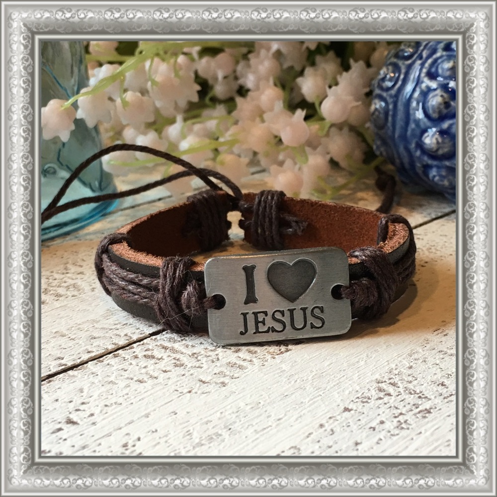 I Love Jesus Bracelet ( Brown ) - Picture 5 of 7